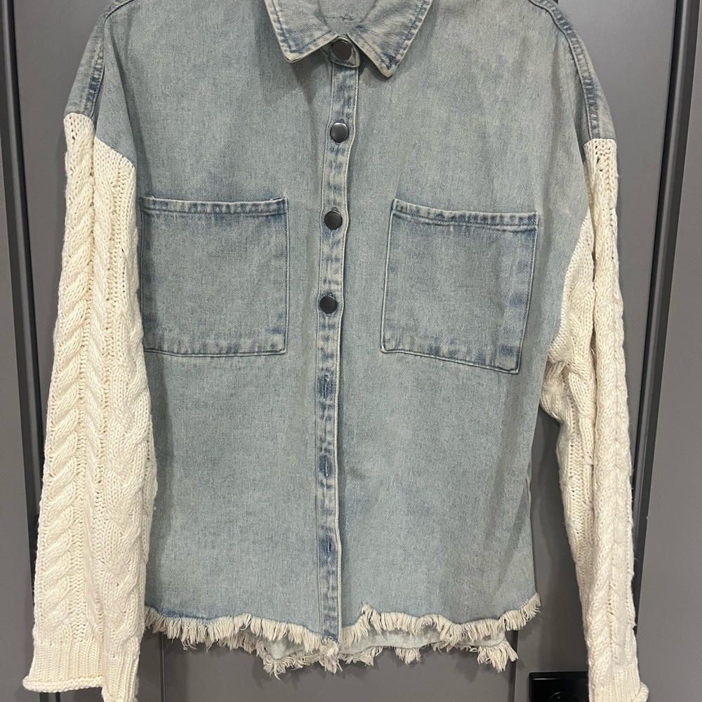Denim Knit Shacket